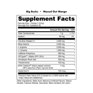 Alternative view of Big Bucks Pre-Workout