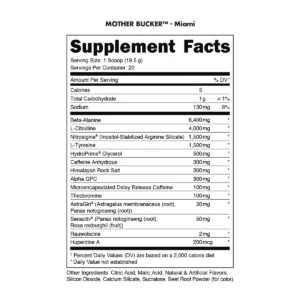 Alternative view of Mother Bucker Pre-workout
