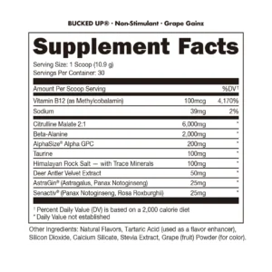 Alternative view of Bucked Up Non-Stimulant Pre-Workout