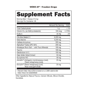 Alternative view of Woke AF – Pre-Workout Altamente Estimulante